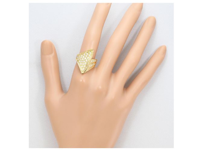 Autre Marque 18K Gelbgold-Ring mit Diamant Golden - Ansicht 7