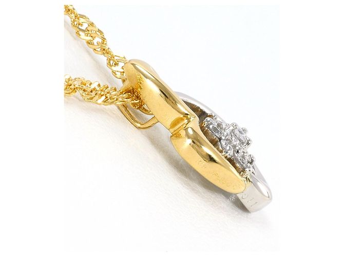 Autre Marque Collana in oro giallo 18K e platino con diamante D'oro - vista 2