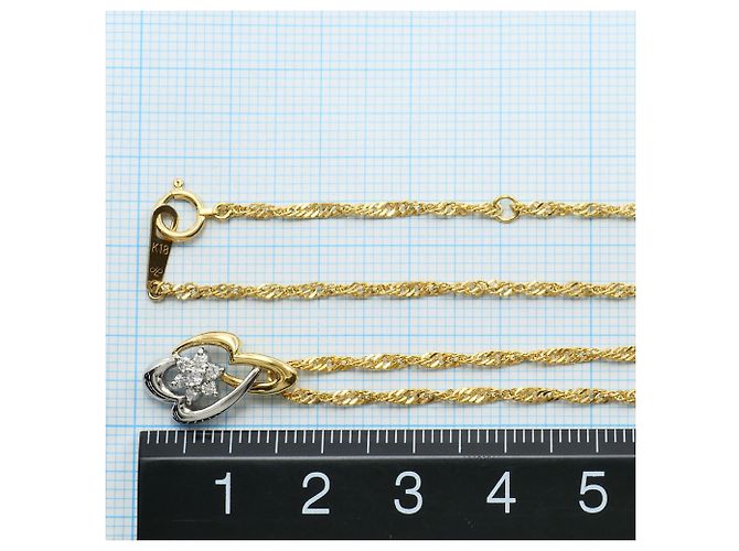 Autre Marque Collana in oro giallo 18K e platino con diamante D'oro - vista 5