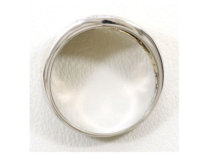 Autre Marque 18K Gelbgold- und Platin-Diamantring Golden - Ansicht 3