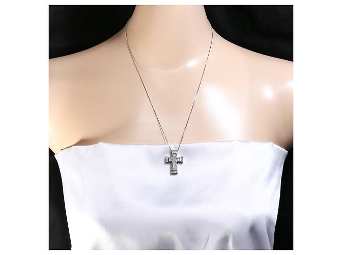 Autre Marque Elegante collana in oro bianco 18K con diamante D'oro - vista 6