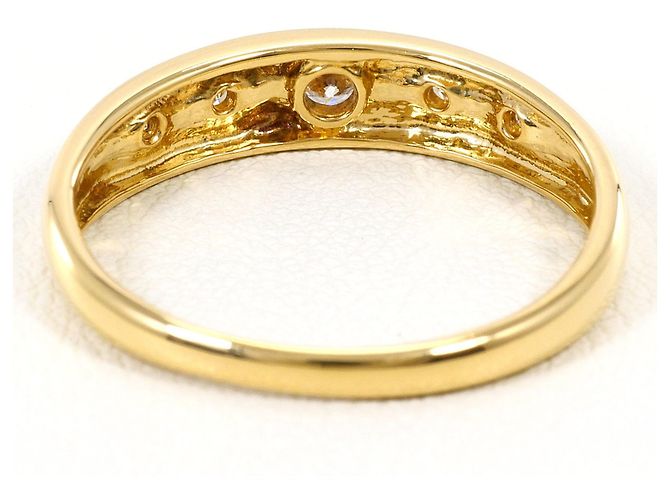Autre Marque Anello a fascia in oro giallo 18K con diamante D'oro - vista 4