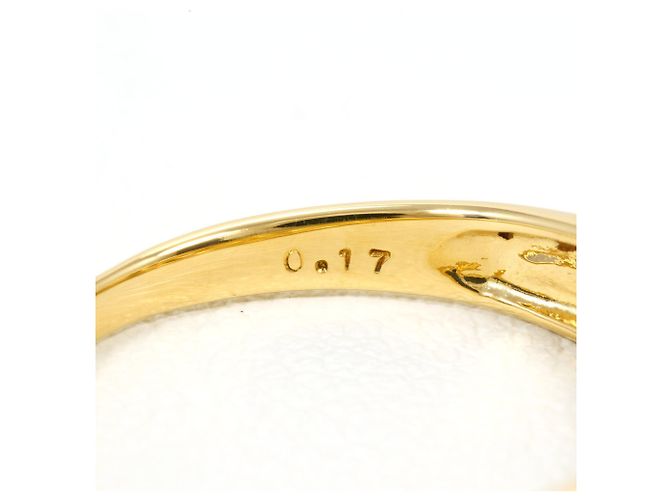 Autre Marque Anello a fascia in oro giallo 18K con diamante D'oro - vista 6