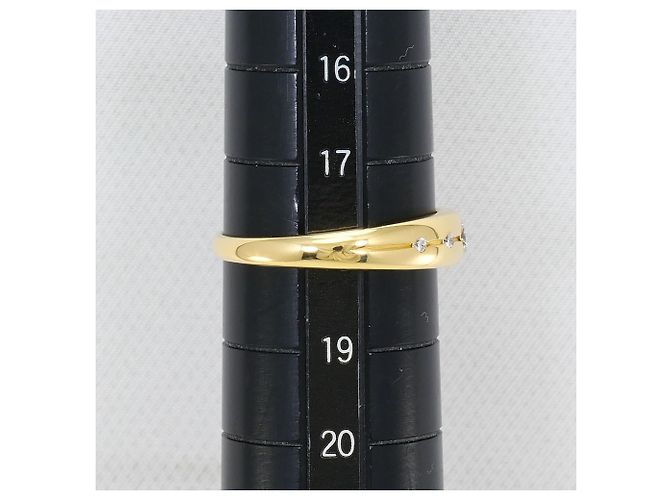 Autre Marque Anello a fascia in oro giallo 18K con diamante D'oro - vista 8