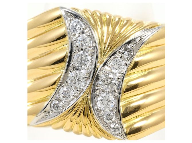 Autre Marque Anello a fascia elegante in platino e oro giallo D'oro - vista 2
