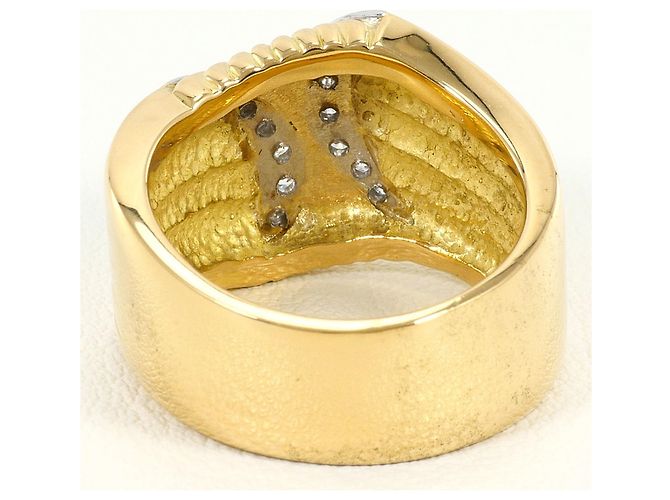 Autre Marque Anello a fascia elegante in platino e oro giallo D'oro - vista 4