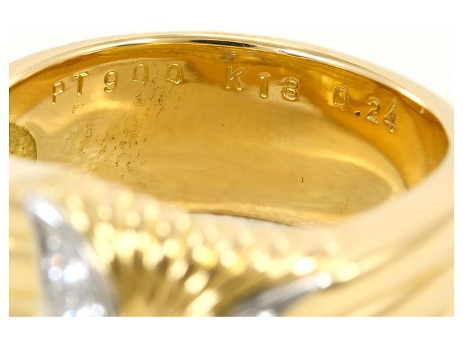 Autre Marque Anello a fascia elegante in platino e oro giallo D'oro - vista 5