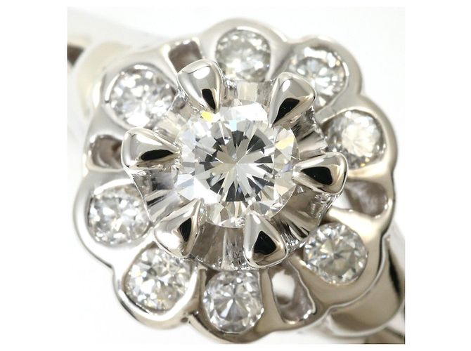 Autre Marque PT900 Platinring mit Diamant - Ansicht 2