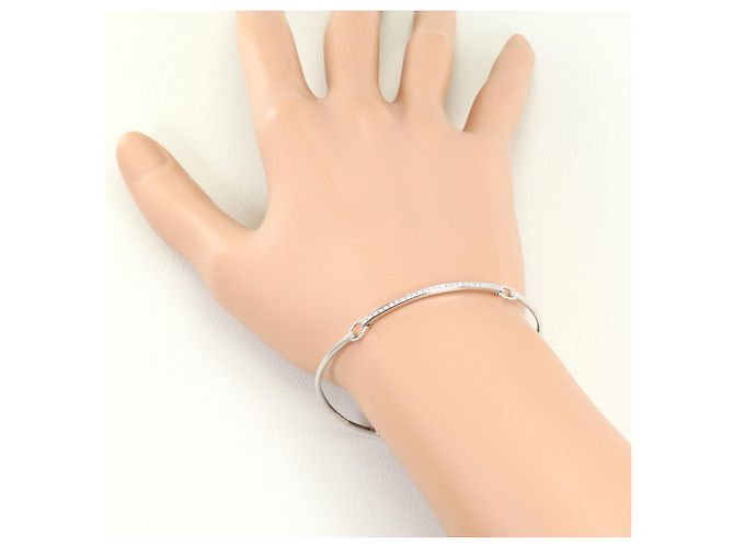 Autre Marque Bracciale con charm in oro bianco 18K con diamante D'oro - vista 5