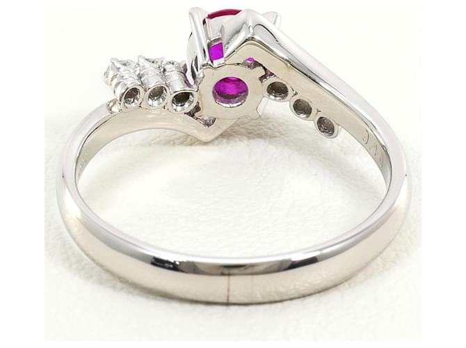 Autre Marque Platinring mit Diamant - Ansicht 3