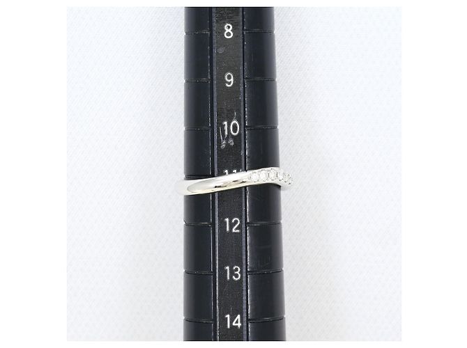 Autre Marque Platinring mit blauem Diamanten - Ansicht 6