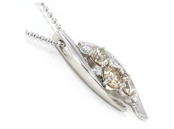 Autre Marque Elegante collar de oro blanco de 18K con diamantes marrones Castaño Dorado - vista 2