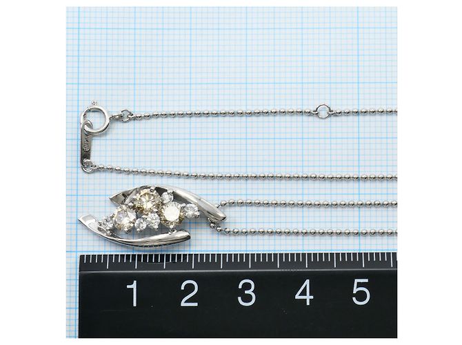 Autre Marque Elegante collar de oro blanco de 18K con diamantes marrones Castaño Dorado - vista 5