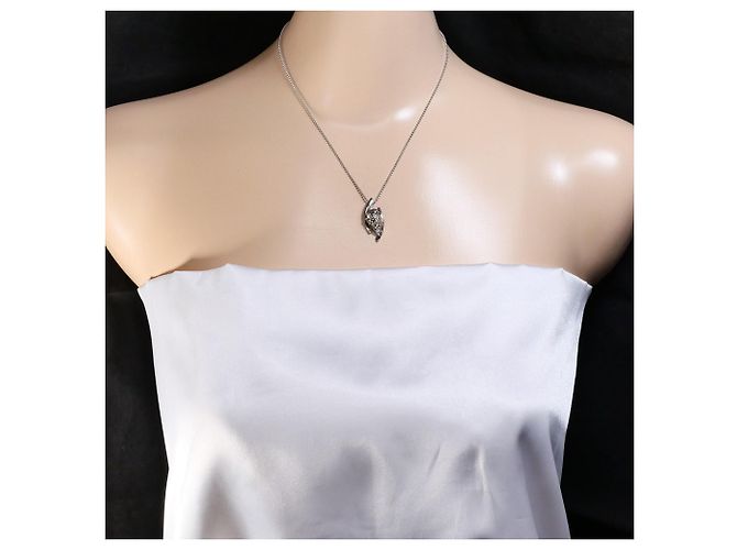 Autre Marque Elegante collar de oro blanco de 18K con diamantes marrones Castaño Dorado - vista 6