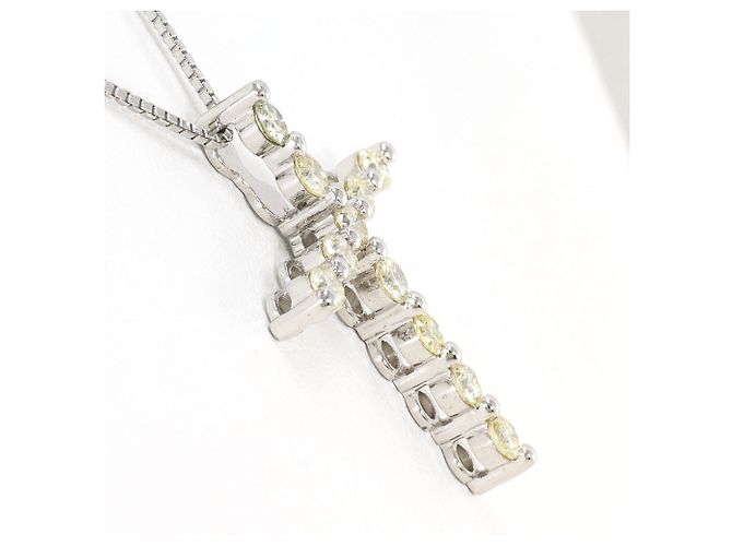 Autre Marque Collana in oro bianco 18K con diamante giallo D'oro - vista 2