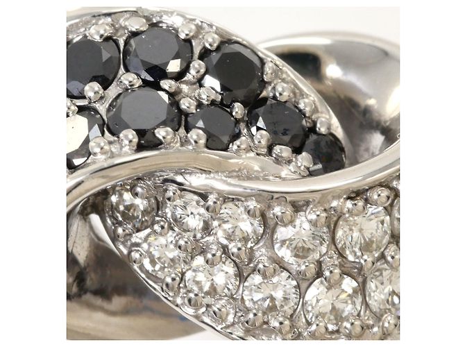 Autre Marque 18K Weißgold-Ring mit schwarzem Diamanten Golden - Ansicht 2