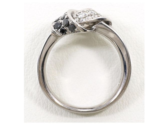 Autre Marque 18K Weißgold-Ring mit schwarzem Diamanten Golden - Ansicht 3