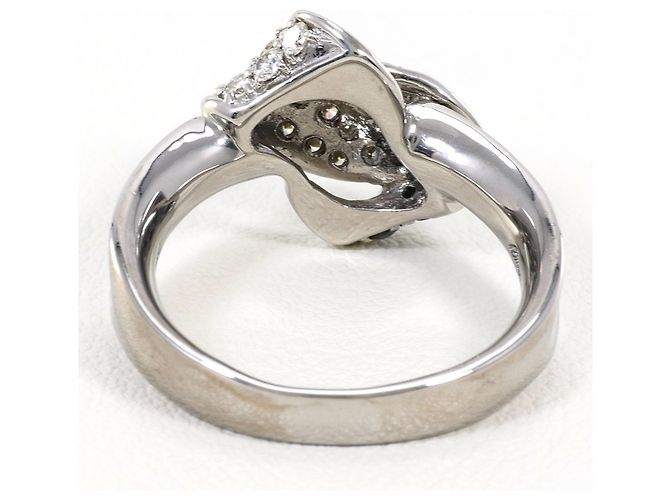 Autre Marque 18K Weißgold-Ring mit schwarzem Diamanten Golden - Ansicht 4