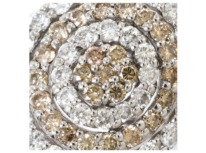 Autre Marque 18K Weißgold-Ring mit braunem Diamanten Golden - Ansicht 2