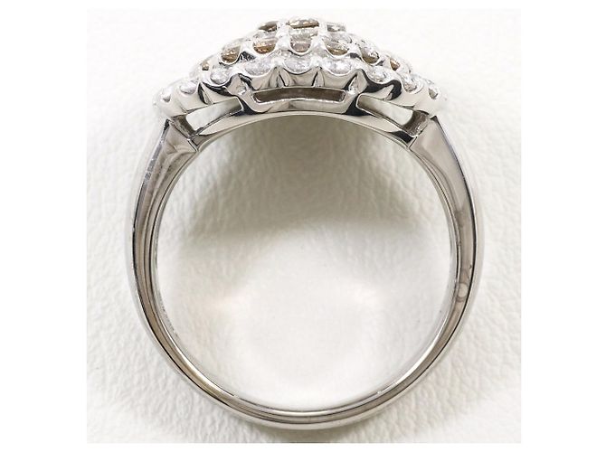 Autre Marque 18K Weißgold-Ring mit braunem Diamanten Golden - Ansicht 3