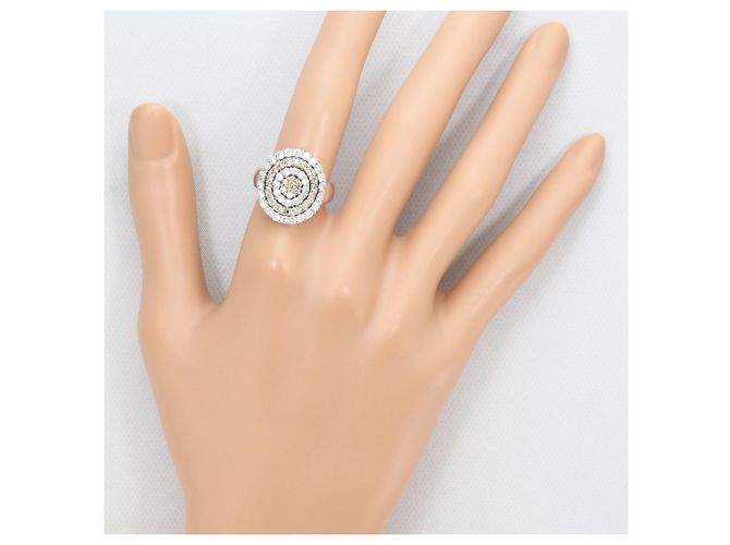 Autre Marque 18K Weißgold-Ring mit braunem Diamanten Golden - Ansicht 7