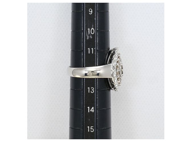 Autre Marque 18K Weißgold-Ring mit braunem Diamanten Golden - Ansicht 8