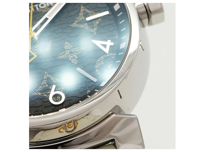 Orologio Louis Vuitton Tambour Monogram QA072Z Quadrante Marrone da Uomo - vista 5