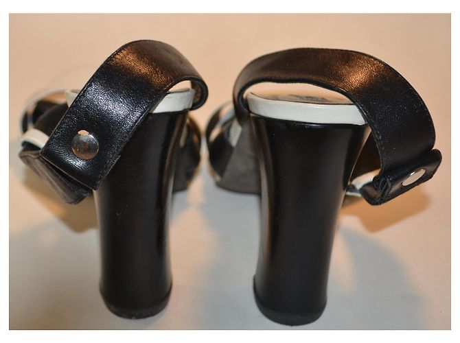 Sandali Vic Matié in pelle bicolore Nero Bianco - vista 4