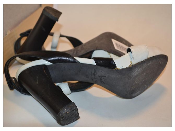 Sandali Vic Matié in pelle bicolore Nero Bianco - vista 5