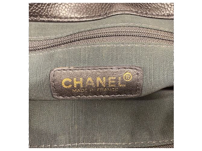 Borsa Tote Chanel in pelle di vitello martellata nera Nero - vista 5