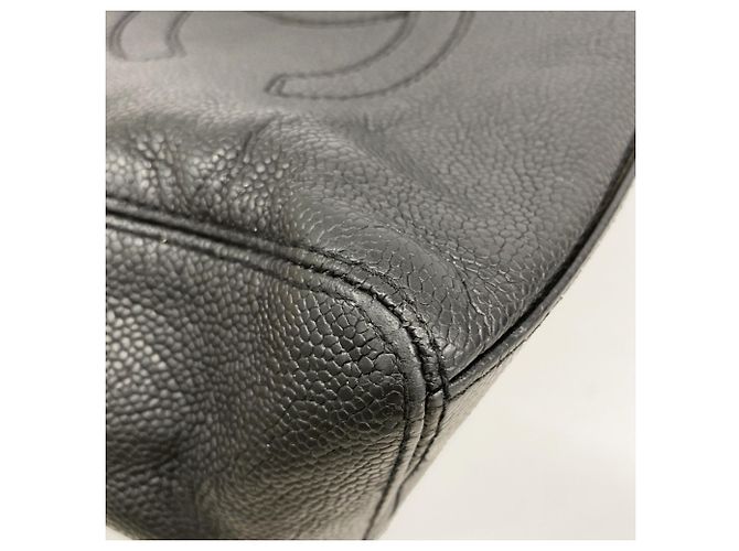Borsa Tote Chanel in pelle di vitello martellata nera Nero - vista 6