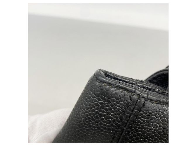 Borsa Tote Chanel in pelle di vitello martellata nera Nero - vista 7