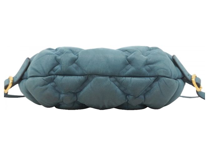 Zaino Chanel in pelle blu - vista 3