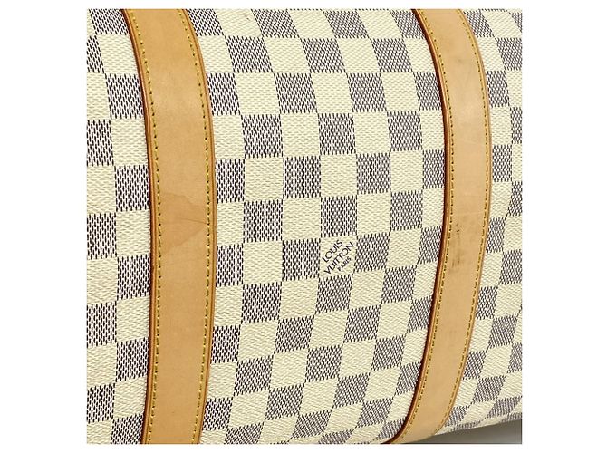 Louis Vuitton Damier Azur Keepall 50 Boston Bag Bianco - vista 9