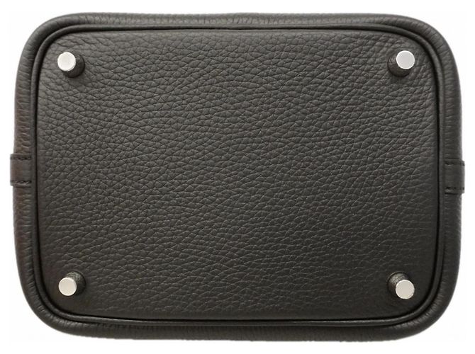 Hermès Borsa Hermes Picotin Lock PM in pelle Taurillon Clemence nera Nero - vista 3