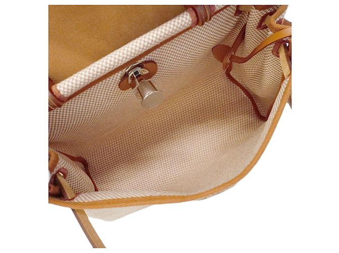 Hermès Borsa 2-way Hermes Herbag Zip PM Toile GM Gold G Stamp D'oro - vista 4