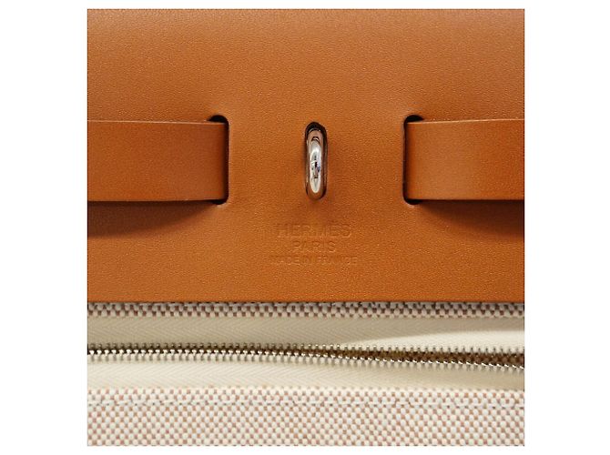 Hermès Borsa 2-way Hermes Herbag Zip PM Toile GM Gold G Stamp D'oro - vista 5