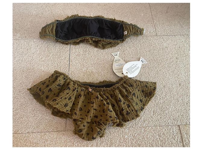 Autre Marque Bikini Como un pez en el agua de Algodón Gofrado Estampado Leopardo - Verde Militar Negro Caqui Estampado de leopardo - vista 2