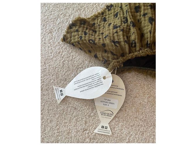 Autre Marque Bikini Como un pez en el agua de Algodón Gofrado Estampado Leopardo - Verde Militar Negro Caqui Estampado de leopardo - vista 3