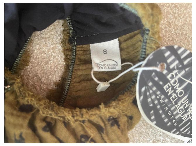 Autre Marque Bikini Como un pez en el agua de Algodón Gofrado Estampado Leopardo - Verde Militar Negro Caqui Estampado de leopardo - vista 5