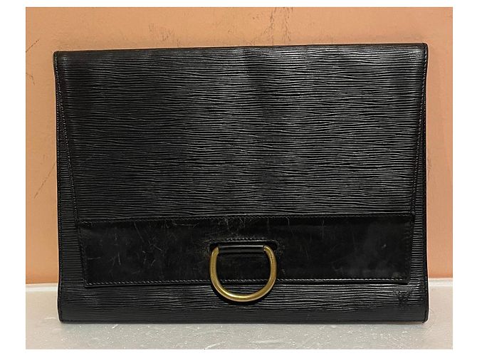Louis Vuitton Pochette Epi in pelle nera Nero - vista 3