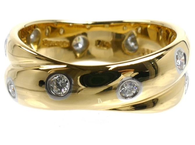 Anello Tiffany & Co. in oro giallo 18K e platino Dots Twist - vista 3