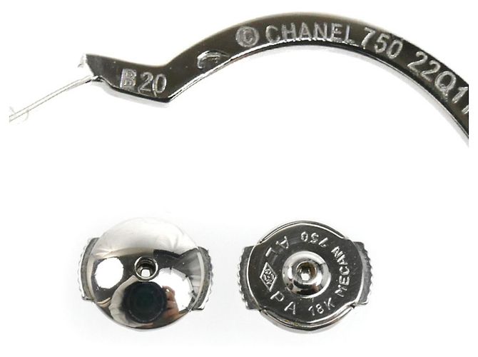 Orecchini CHANEL 18KWG Oro Bianco Camellia - vista 3