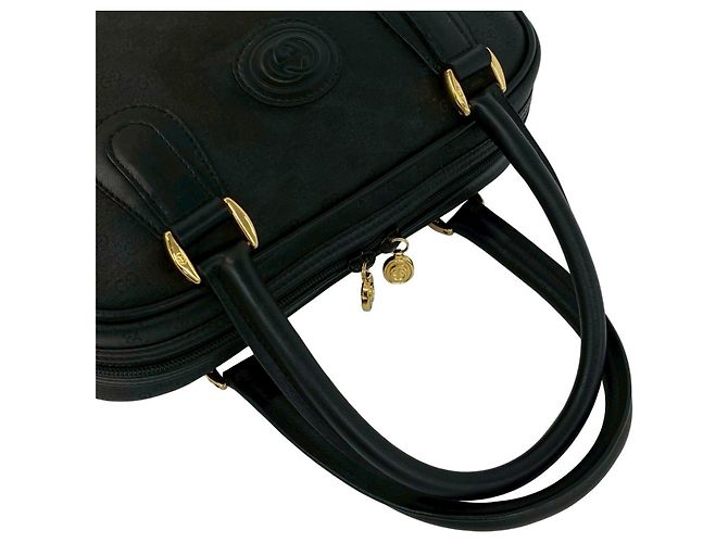 GUCCI Sac à main en toile Micro GG Logo et cuir Old Gucci Noir - vue 4