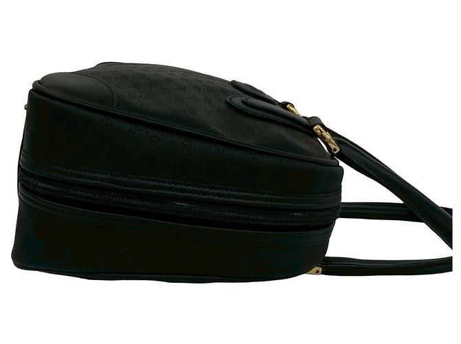 GUCCI Sac à main en toile Micro GG Logo et cuir Old Gucci Noir - vue 6