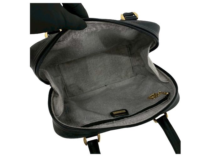 GUCCI Sac à main en toile Micro GG Logo et cuir Old Gucci Noir - vue 9