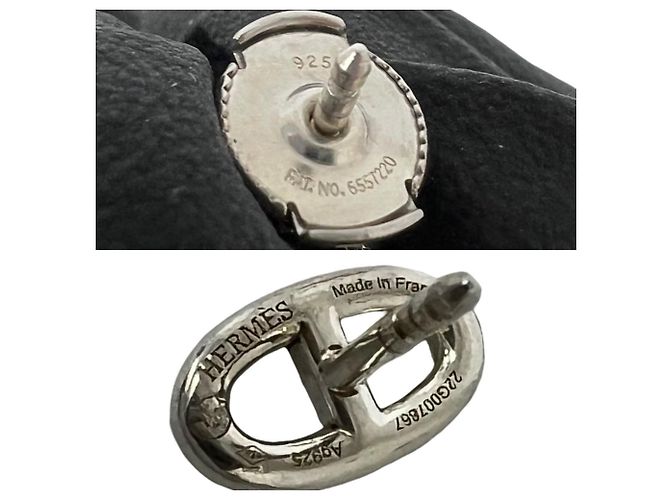 Hermès Orecchini a lobo in argento Hermes Chaine d'Ancre - vista 3