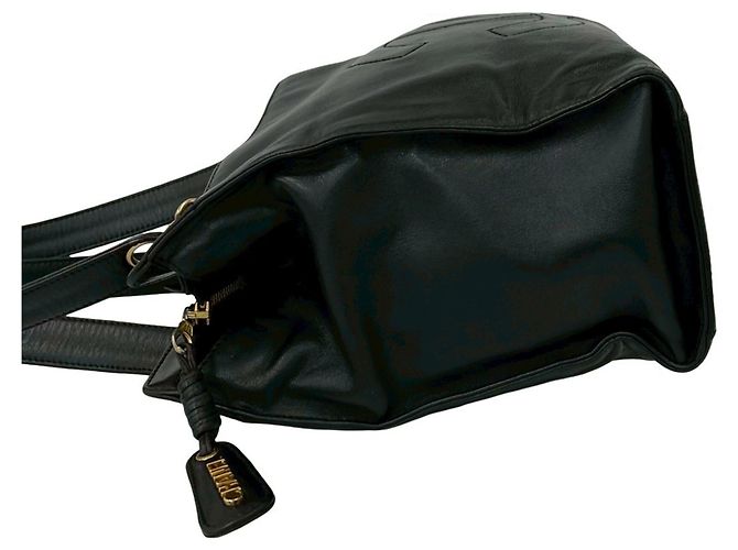Timeless Chanel Vintage Coco Mark Lammfell Mini Tote Schultertasche Schwarz - Ansicht 5