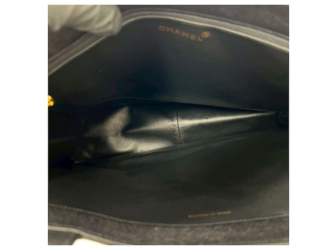 Sac cabas Chanel Vintage Coco Mark en peau caviar Noir - vue 9