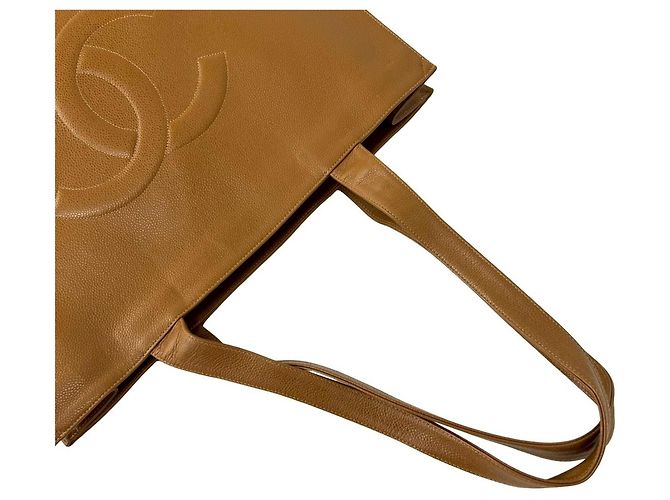 Timeless CHANEL Vintage Coco Mark Caviar Leder Tote Bag Braun - Ansicht 4